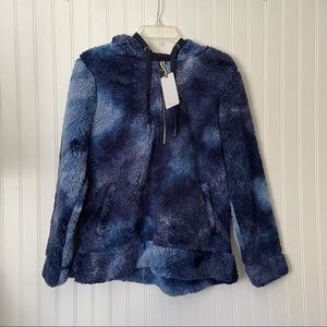 Navy Tie Dye Wubby Fleece Pullover
